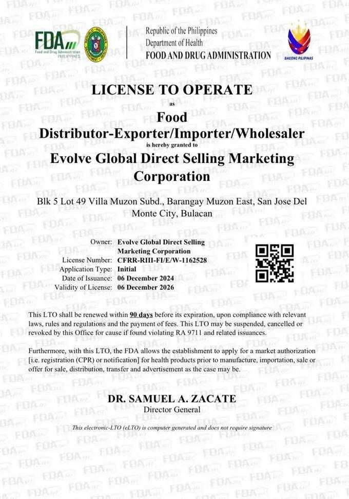 FDA Food License