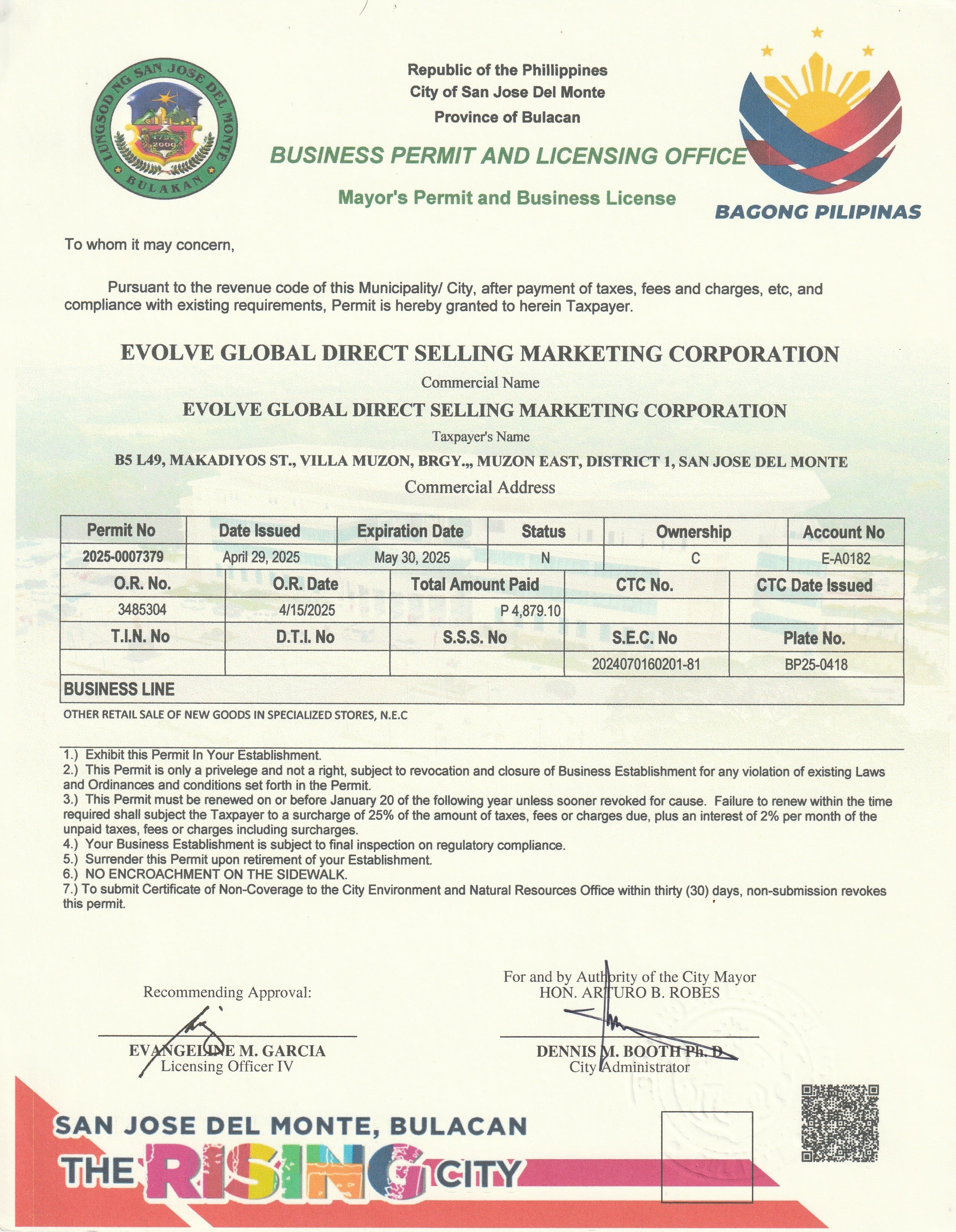 Mayor's Permit